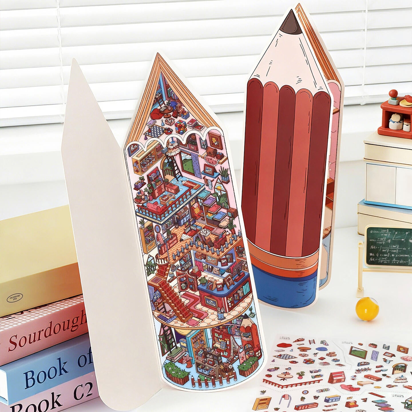 Giant's Stationery 3D Sticker | 2 Cute Miniature Scenes