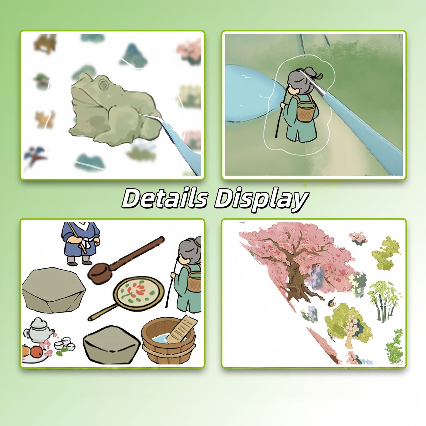 The Peach Blossom Spring 3D Sticker