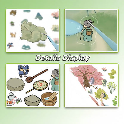 The Peach Blossom Spring 3D Sticker