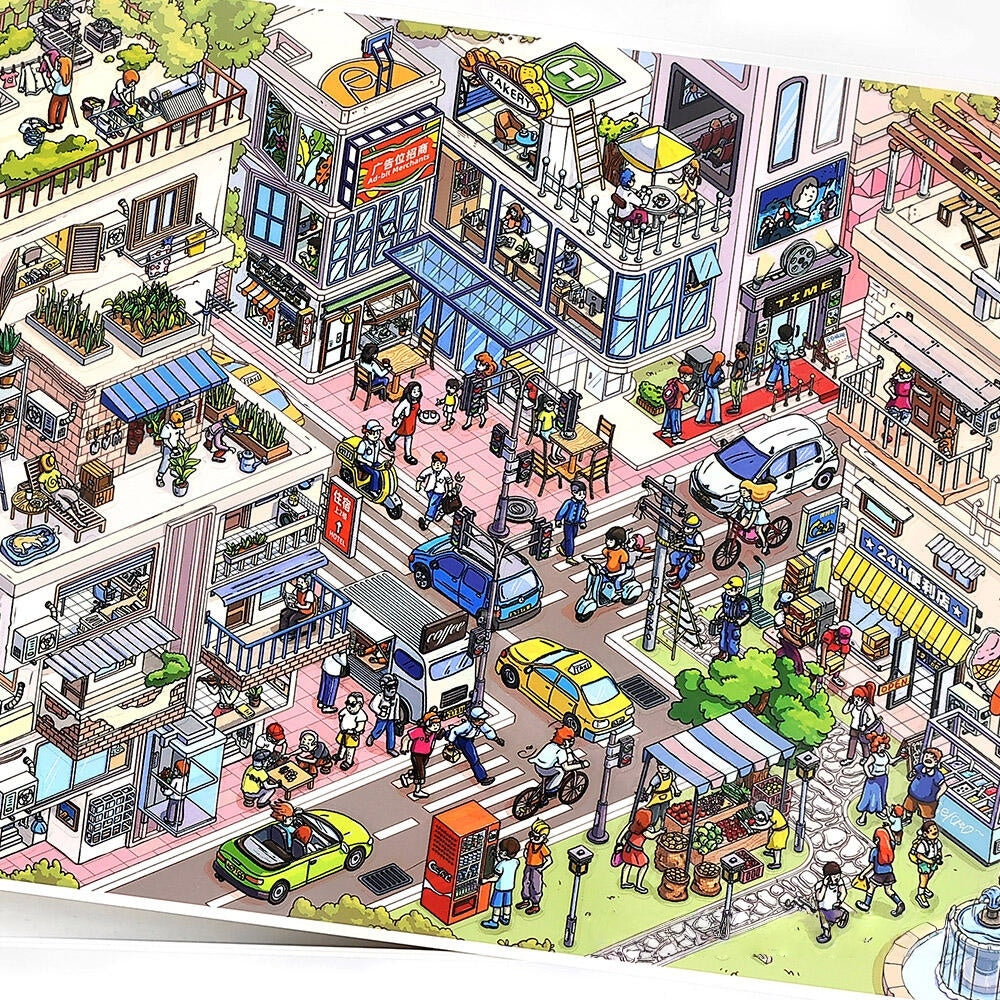 Busy Town 3D Sticker