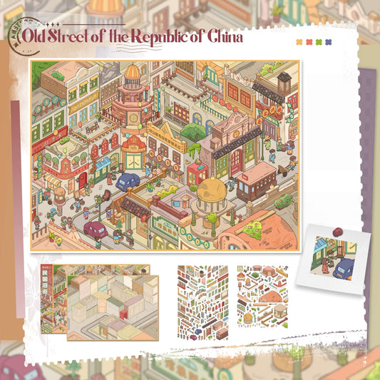 Streetscape 3D Sticker | 2 Cute Miniature Scenes