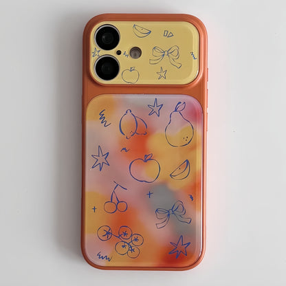 Blended Line Fruit Illustration Acrylic Phone Case