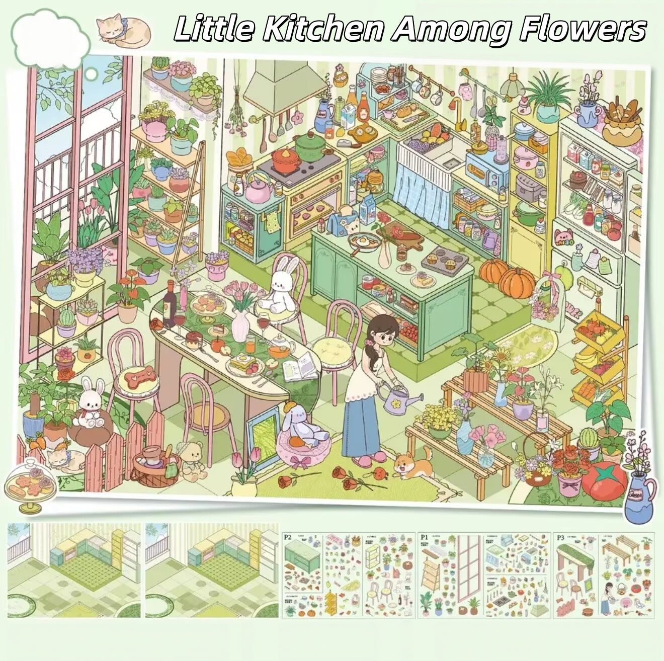 Leisure Life 3D Sticker | 2 Cute Miniature Scenes