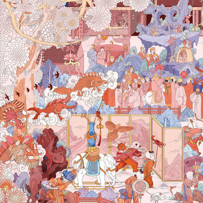 Ancient Chinese Life 3D Sticker | 2 Cute Miniature Scenes