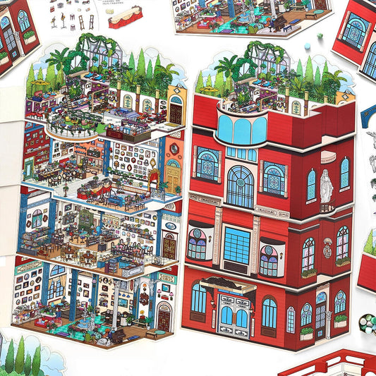 Rome Hotel 3D Sticker | 4 Cute Miniature Scenes