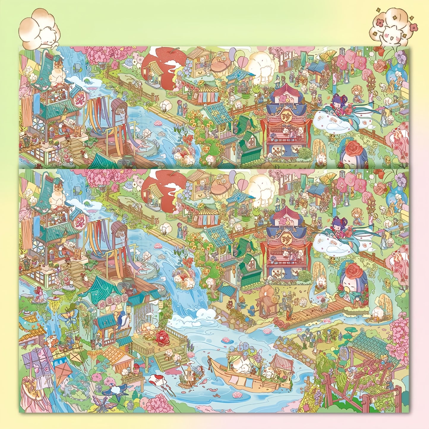 Spring Weaving Fairy Town 3D Sticker