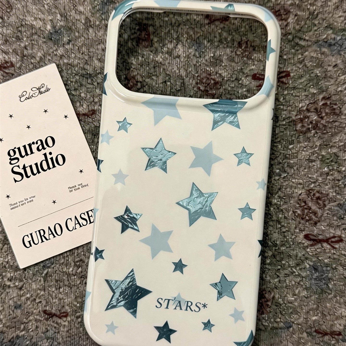 Crinkled Foil Blue Star Acrylic Phone Case