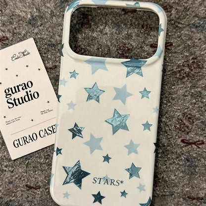 Crinkled Foil Blue Star Acrylic Phone Case