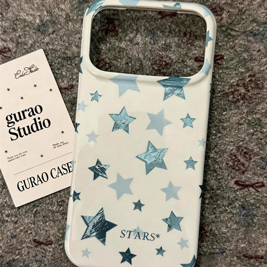 Crinkled Foil Blue Star Acrylic Phone Case