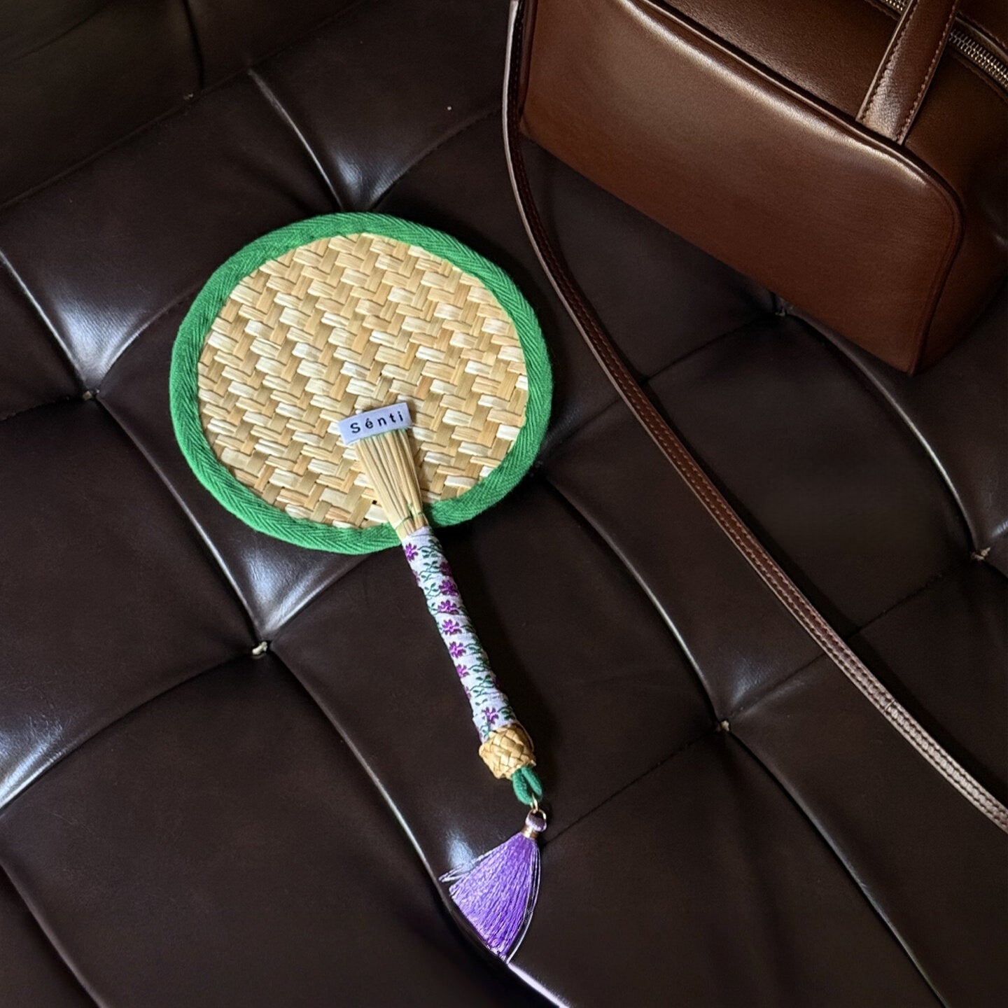 Saigon Lullaby Handwoven Palm Leaf Fan