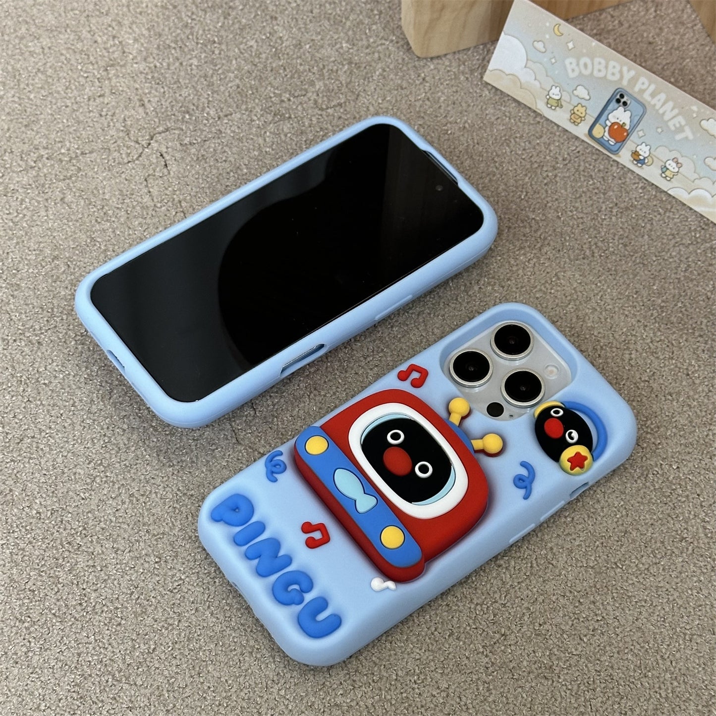 Pingu TV Stand Silicone Phone Case