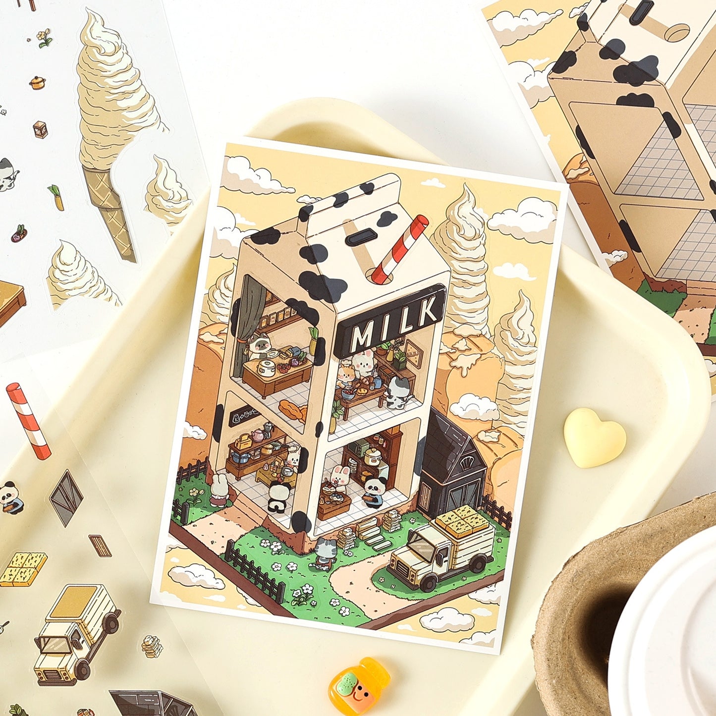 Oasis Journey 3D Sticker | 4 Cute Miniature Scenes