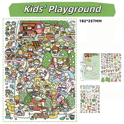 City Alive 3D Sticker | 5 Cute Miniature Scenes