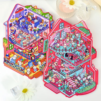 Paws‘ School 3D Sticker | 2 Cute Miniature Scenes