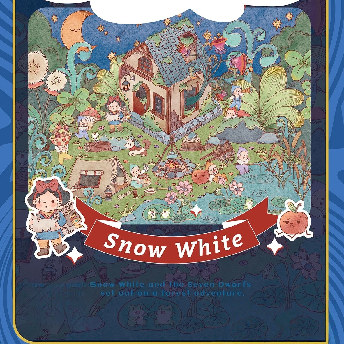 Reversed Fairy Tale 3D Sticker | 4 Cute Miniature Scenes