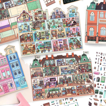 Colorful Cubicles 3D Sticker | 2 Cute Miniature Scenes