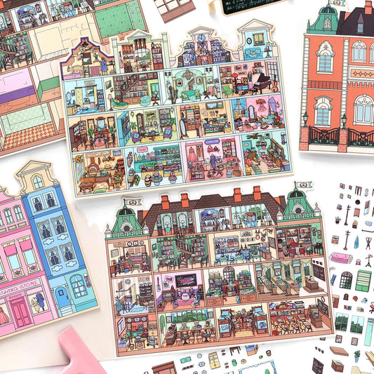 Colorful Cubicles 3D Sticker | 2 Cute Miniature Scenes