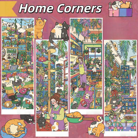 Home Corners 3D Sticker | 4 Cute Miniature Scenes
