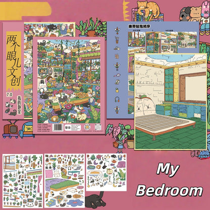 Home Corners 3D Sticker | 4 Cute Miniature Scenes
