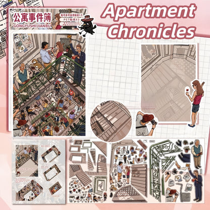 Hidden Haunts 3D Sticker | 4 Cute Miniature Scenes