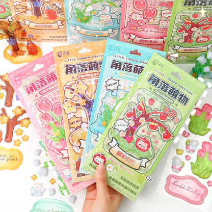 Crystal Friends 3D Stackable Stickers | 4 Cute Miniature Themes
