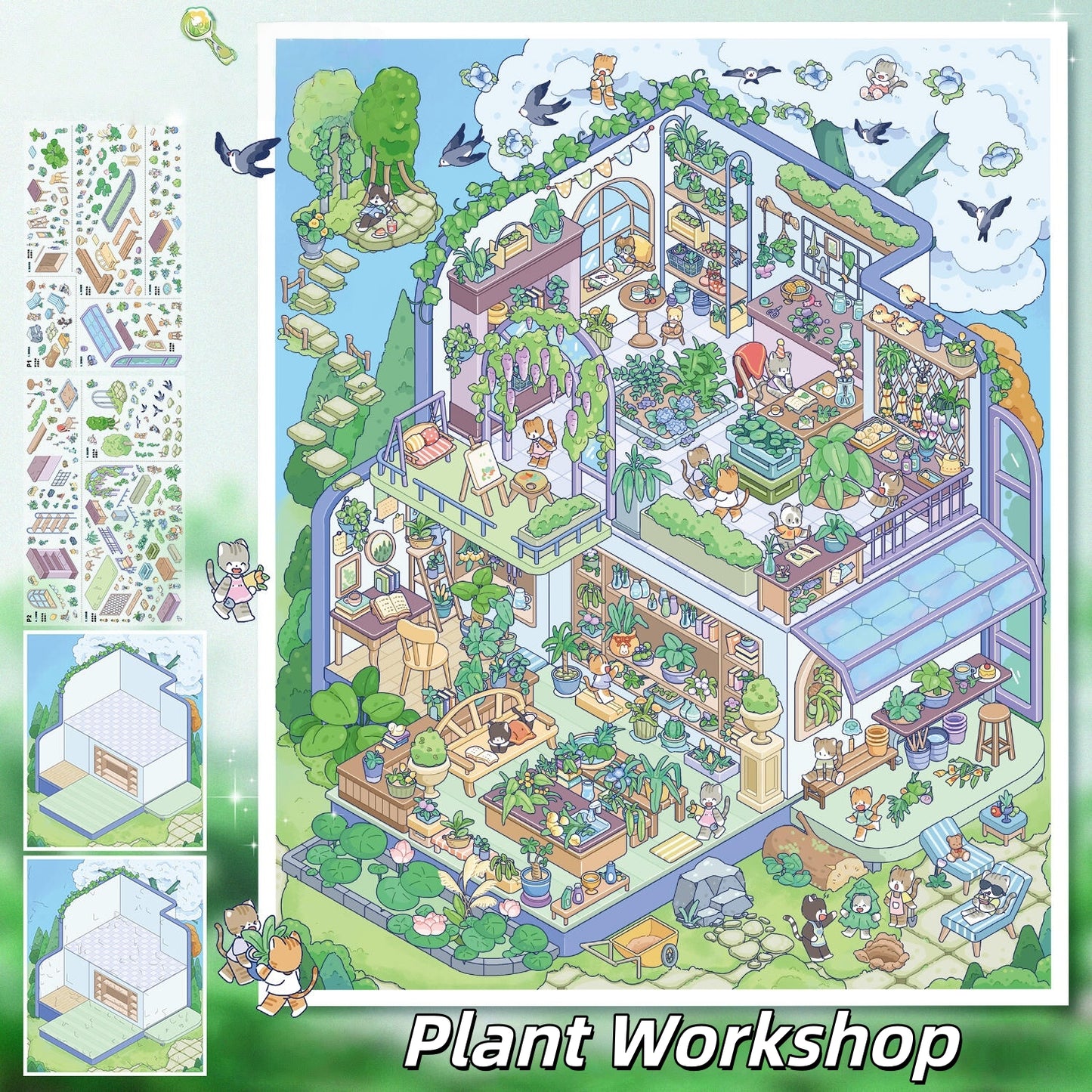Craft Studios 3D Sticker | 2 Cute Miniature Scenes