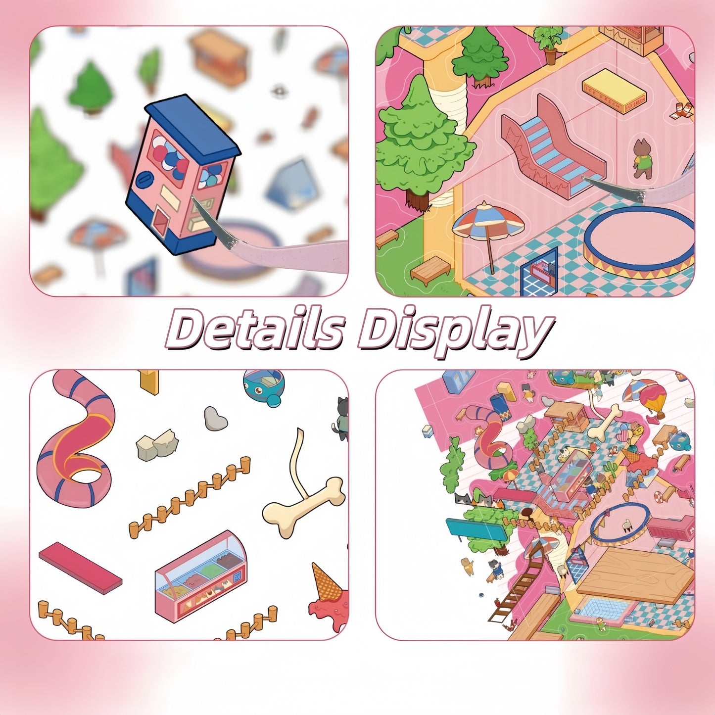 Cat and Dog Paradise 3D Sticker