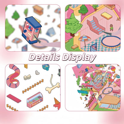 Cat and Dog Paradise 3D Sticker