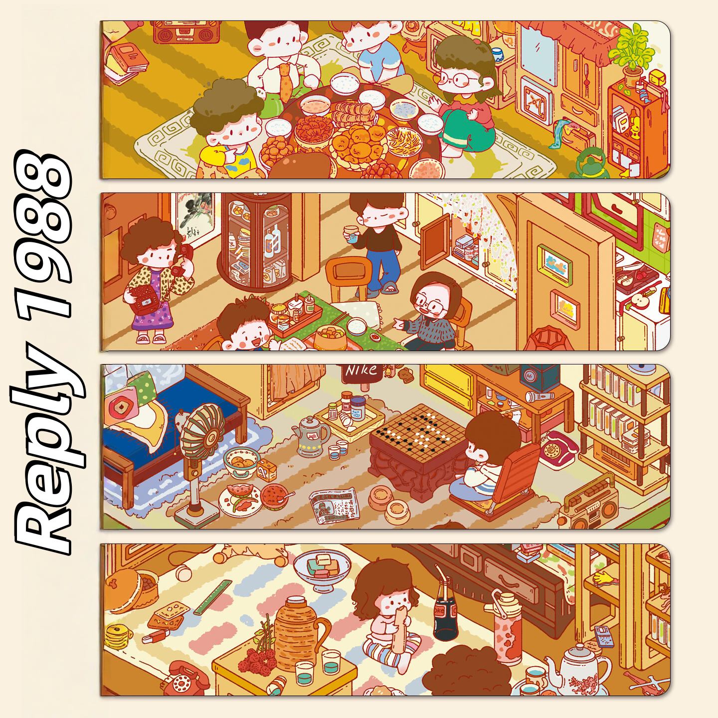 Reply 1988 3D Sticker | 4 Cute Miniature Scenes