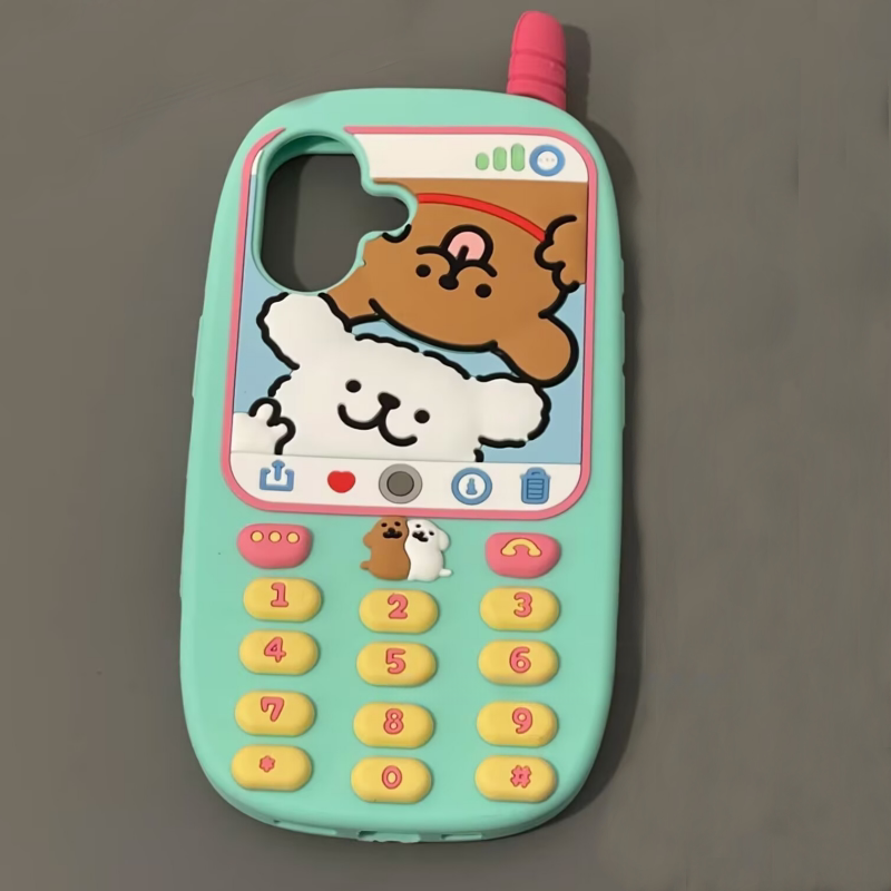 Line Dog Brick Phone Silicone Phone Case