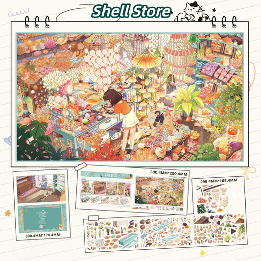 Shop Story 3D Sticker | 4 Cute Miniature Scenes