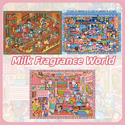 Milk Fragrance World 3D Sticker | 3 Cute Miniature Scenes