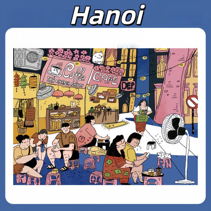 Awei‘s Travel Diary 3D Sticker | 4 Cute Miniature Scenes