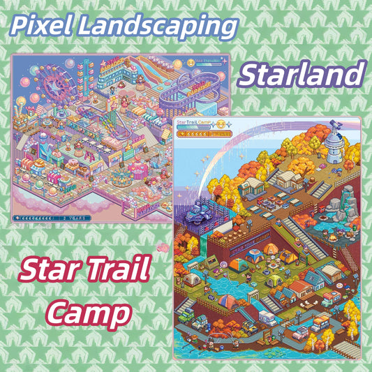 Pixel Landscaping 3D Sticker | 2 Cute Miniature Scenes