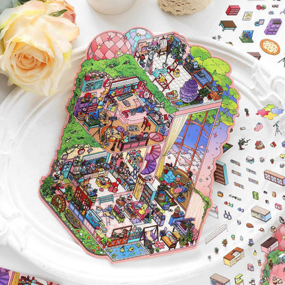 Dream Home 3D Sticker | 2 Cute Miniature Scenes