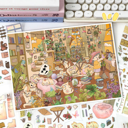 Furry Vacations 3D Sticker | 2 Cute Miniature Scenes