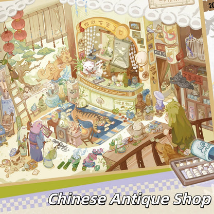 Curio Mile 3D Sticker | 4 Cute Miniature Scenes