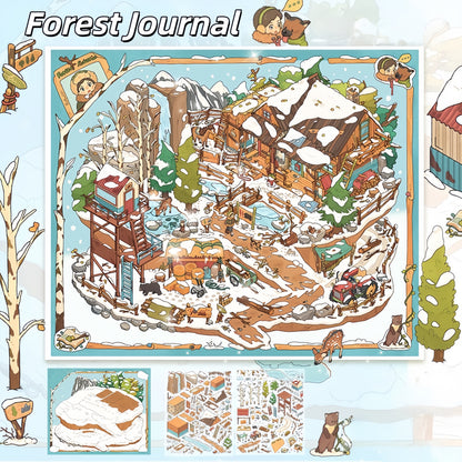 Dreamy Village 3D Sticker | 4 Cute Miniature Scenes