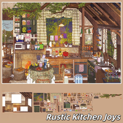 Kitchen Days 3D Sticker | 2 Cute Miniature Scenes