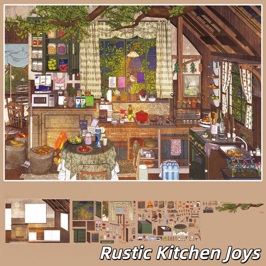 Kitchen Days 3D Sticker | 2 Cute Miniature Scenes