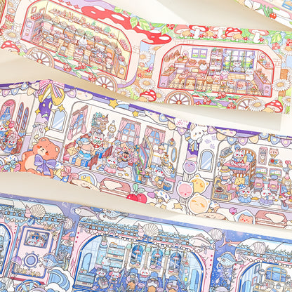 Time Train 3D Sticker | 4 Cute Miniature Scene