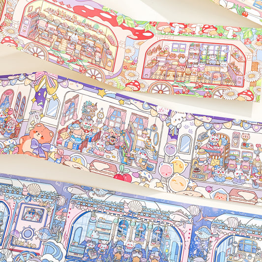 Time Train 3D Sticker | 4 Cute Miniature Scene