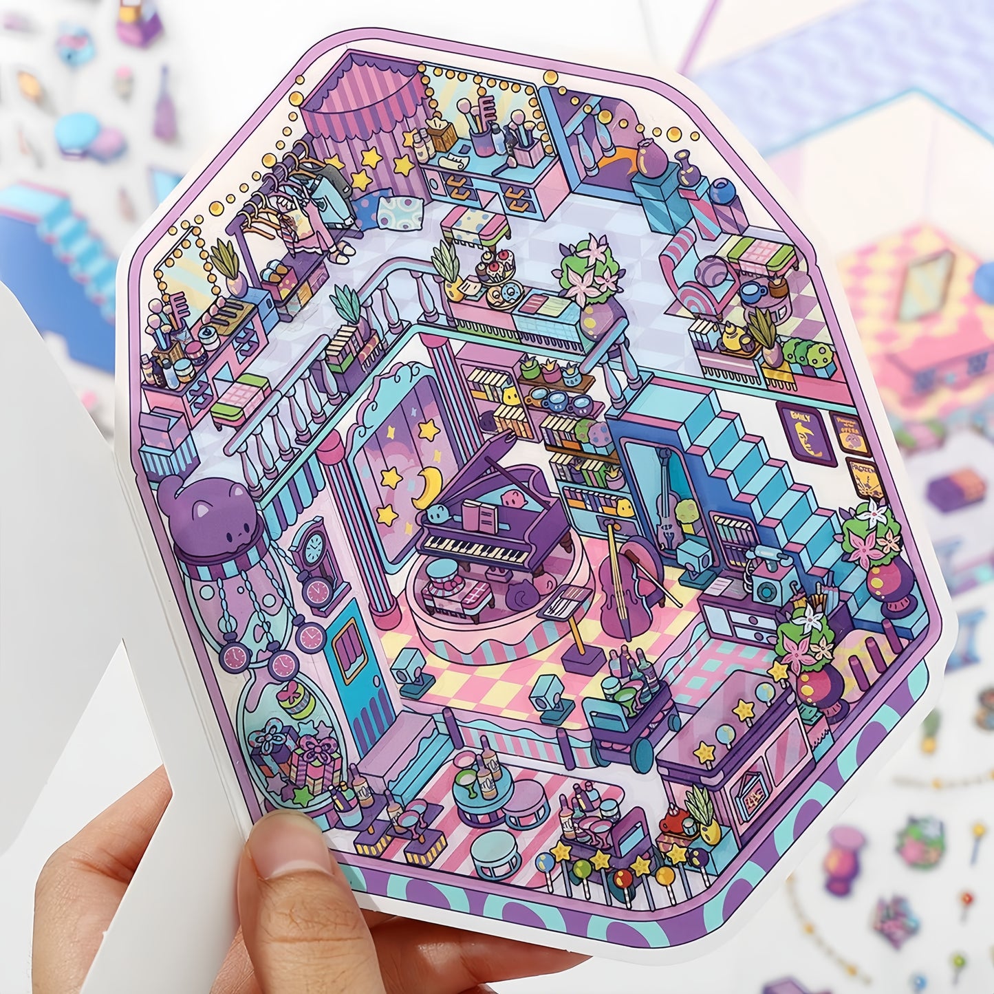 Little Corners 3D Sticker | 4 Cute Miniature Scenes