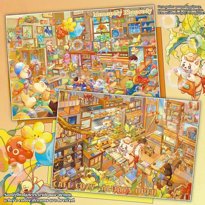 Lucky Paws 3D Sticker | 2 Cute Miniature Scenes