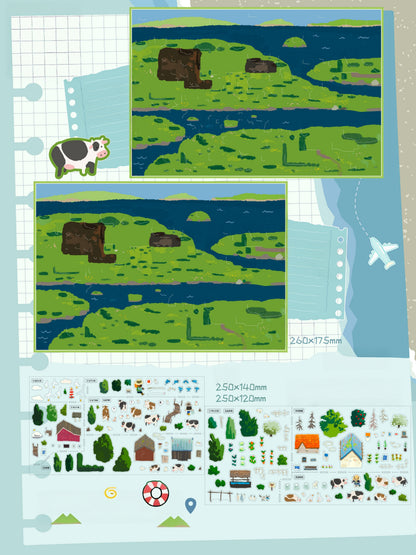 Slow Days 3D Sticker | 4 Cute Miniature Scenes