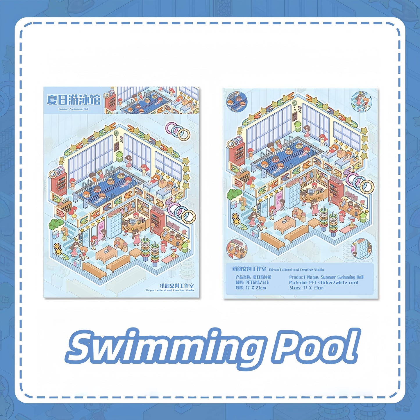 Summer Sports 3D Sticker | 2 Cute Miniature Scenes