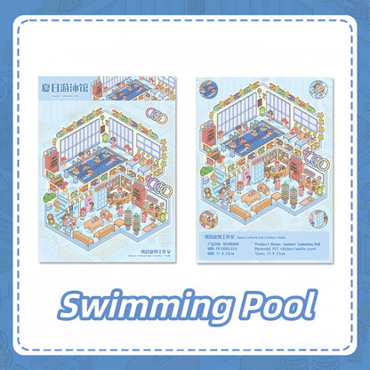 Summer Sports 3D Sticker | 2 Cute Miniature Scenes