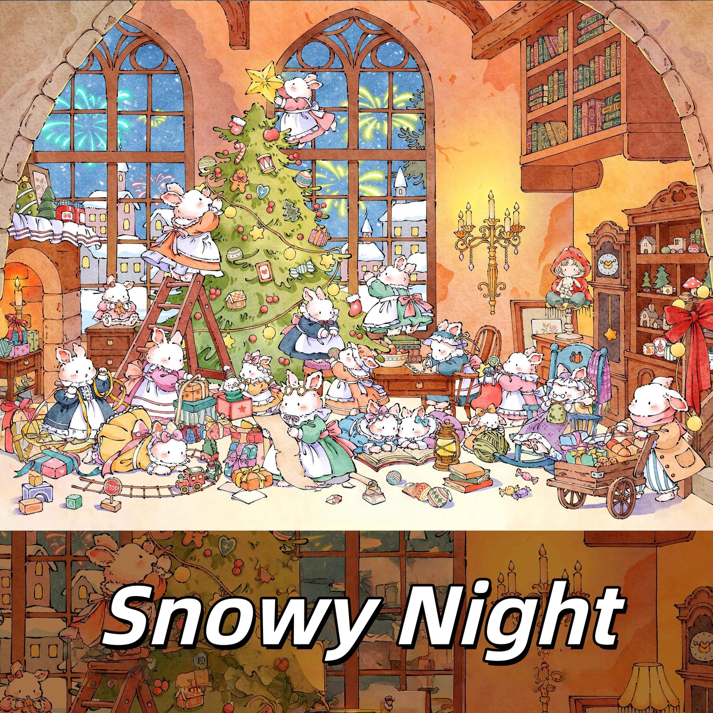 A Warm Winter 3D Sticker | 2 Cute Miniature Scenes