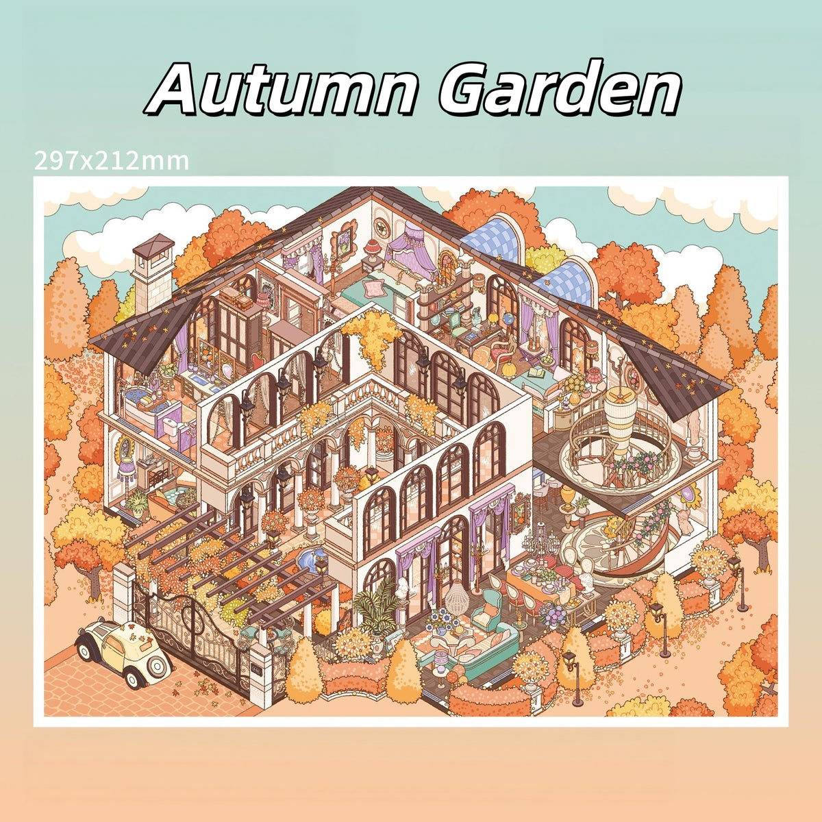 Four Seasons Courtyard 3D Sticker | 3 Cute Miniature Scenes