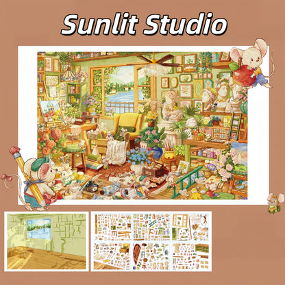 Little Mouse‘s Artistic Utopia 3D Sticker | 2 Cute Miniature Scenes